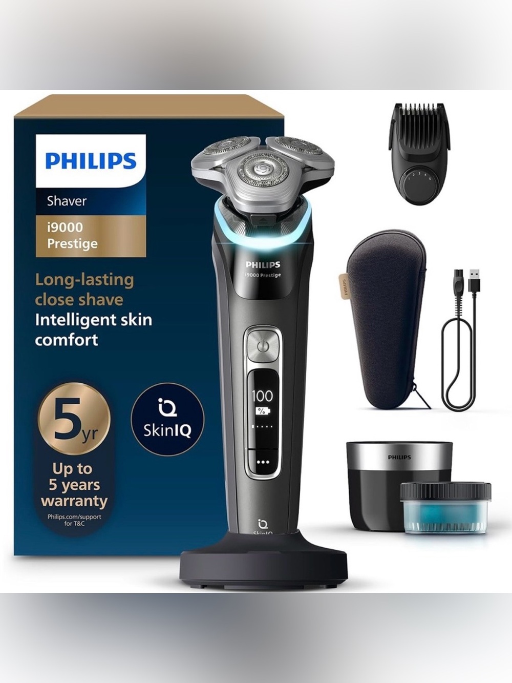 Philips i9000 Prestige Electric Shaver – Ink Black – New